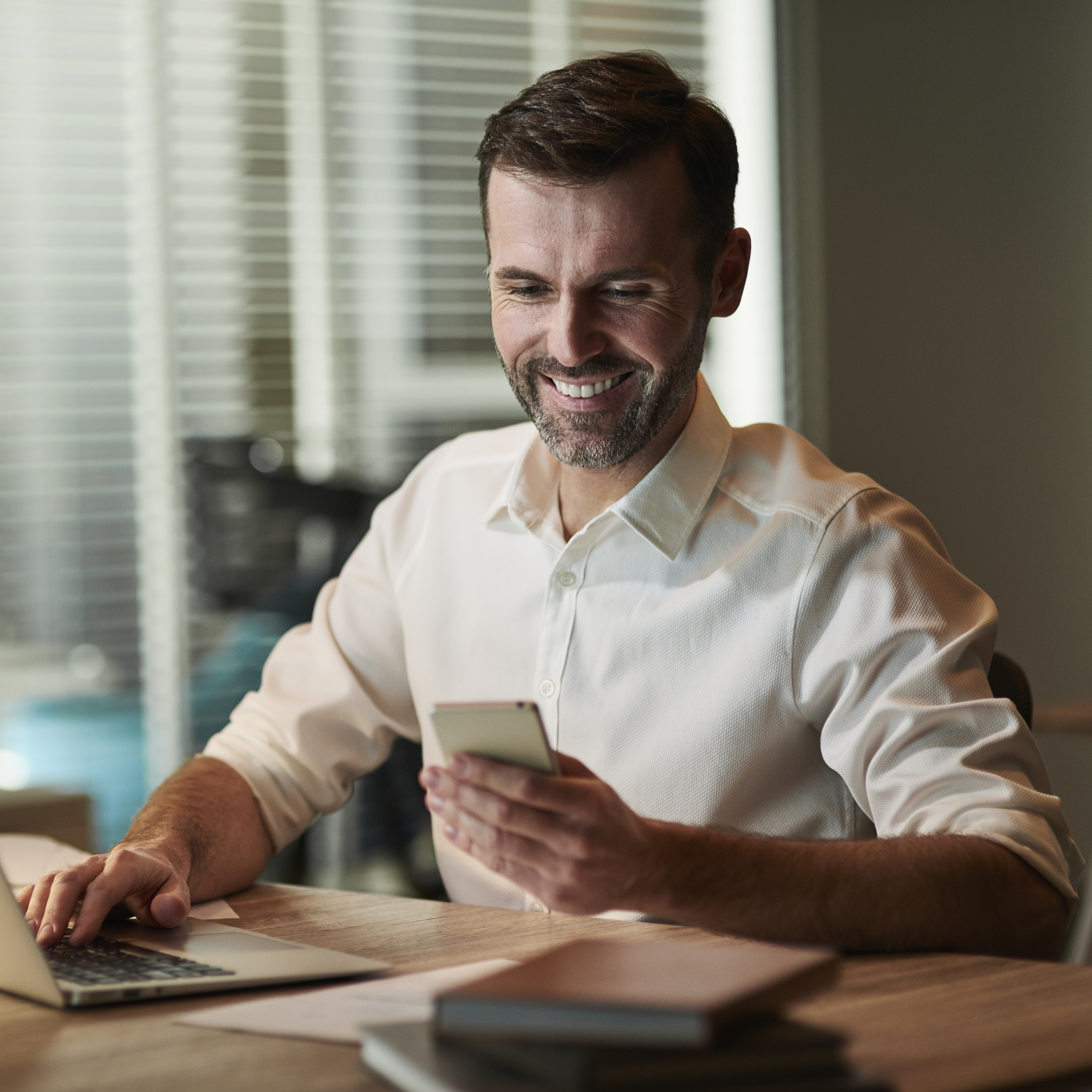 Businessman Authenticating via Phone